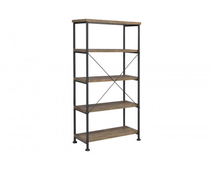 Coaster Analiese 4-Shelf Bookcase - Rustic Oak