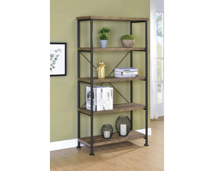 Coaster Analiese 4-Shelf Bookcase - Rustic Oak