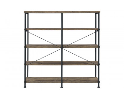 Coaster Analiese 4-Shelf Open Bookcase - Rustic Oak