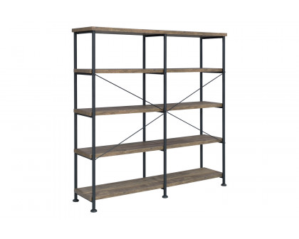 Coaster Analiese 4-Shelf Open Bookcase - Rustic Oak