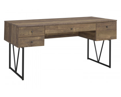 Coaster Analiese 4-Drawer Writing Desk - Rustic Oak