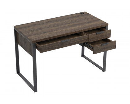 Coaster™ Pattinson 3-Drawer Writing Desk - Aged Walnut/Gunmetal