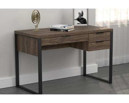 Coaster™ Pattinson 3-Drawer Writing Desk - Aged Walnut/Gunmetal