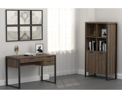 Coaster™ Pattinson 3-Drawer Writing Desk - Aged Walnut/Gunmetal