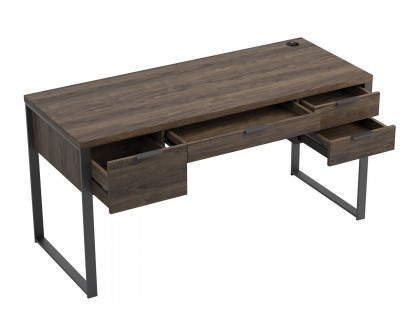 Coaster - Pattinson 4-Drawer Writing Desk in Aged Walnut/Gunmetal