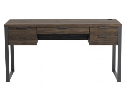 Coaster - Pattinson 4-Drawer Writing Desk in Aged Walnut/Gunmetal