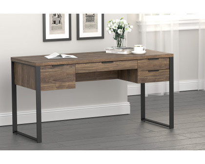 Coaster - Pattinson 4-Drawer Writing Desk in Aged Walnut/Gunmetal