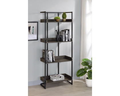 Coaster Ember 4-Shelf Bookcase - Dark Oak/Sandy Black