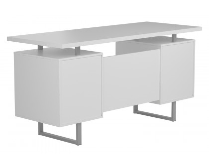 Coaster Lawtey Floating Top Office Desk - White Gloss