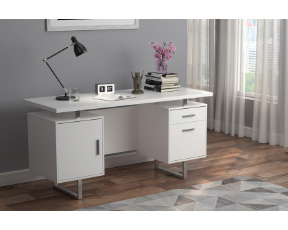 Coaster Lawtey Floating Top Office Desk - White Gloss