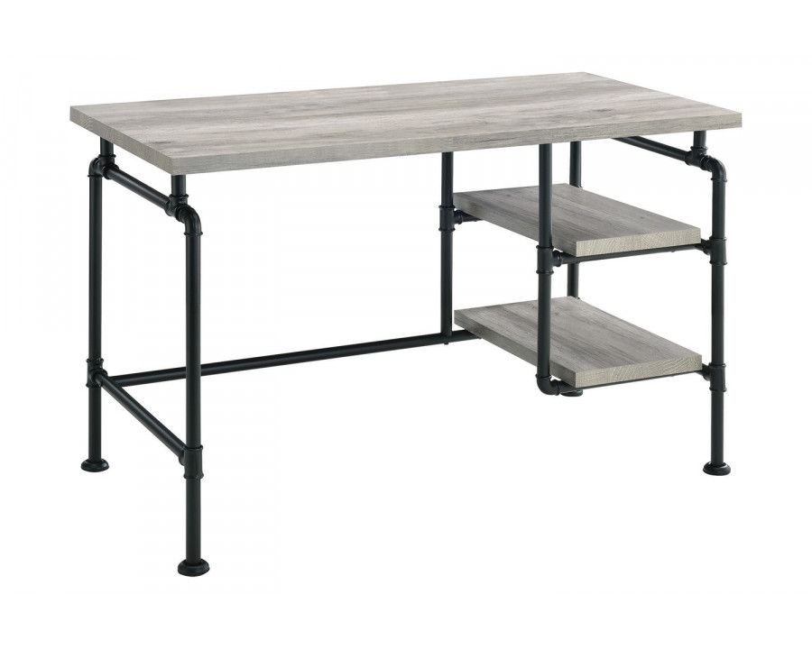 Coaster - Delray 2-Tier Open Shelving Writing Desk in Gray Driftwood/Black