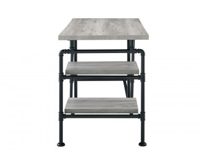 Coaster - Delray 2-Tier Open Shelving Writing Desk in Gray Driftwood/Black