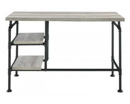 Coaster - Delray 2-Tier Open Shelving Writing Desk in Gray Driftwood/Black