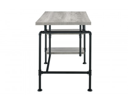 Coaster - Delray 2-Tier Open Shelving Writing Desk in Gray Driftwood/Black