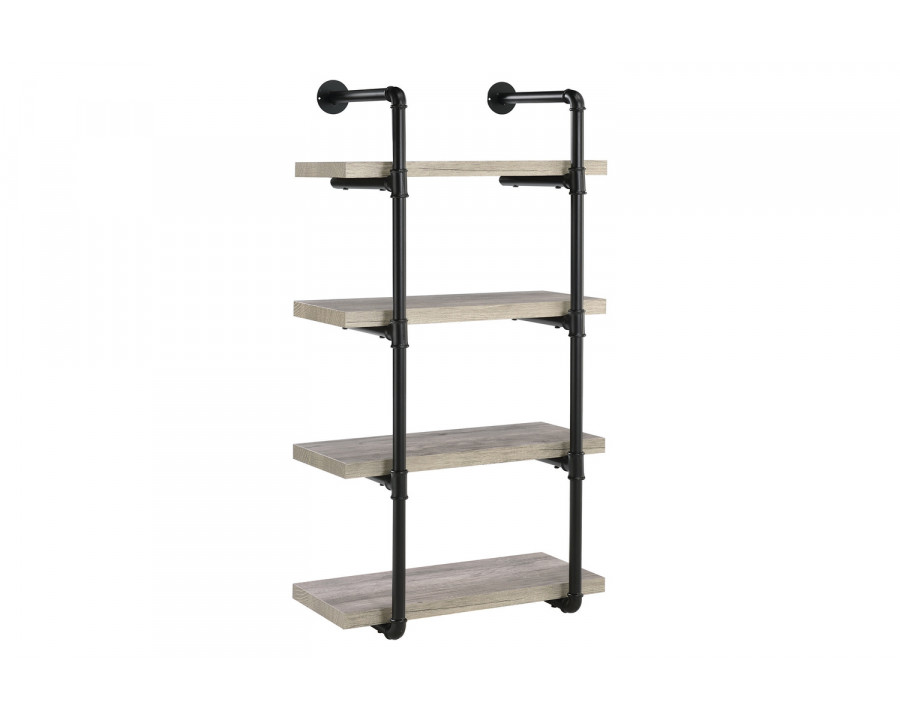 Coaster Elmcrest 24-Inch Wall Shelf - Black/Gray Driftwood