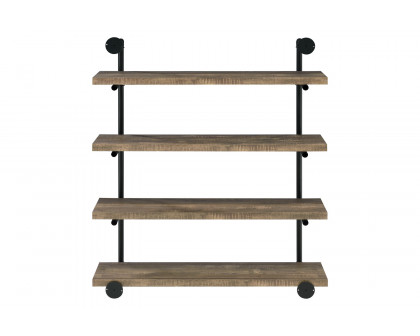 Coaster Elmcrest 40-Inch Wall Shelf - Black/Rustic Oak