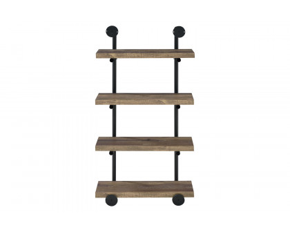 Coaster Elmcrest 24-Inch Wall Shelf - Black/Rustic Oak