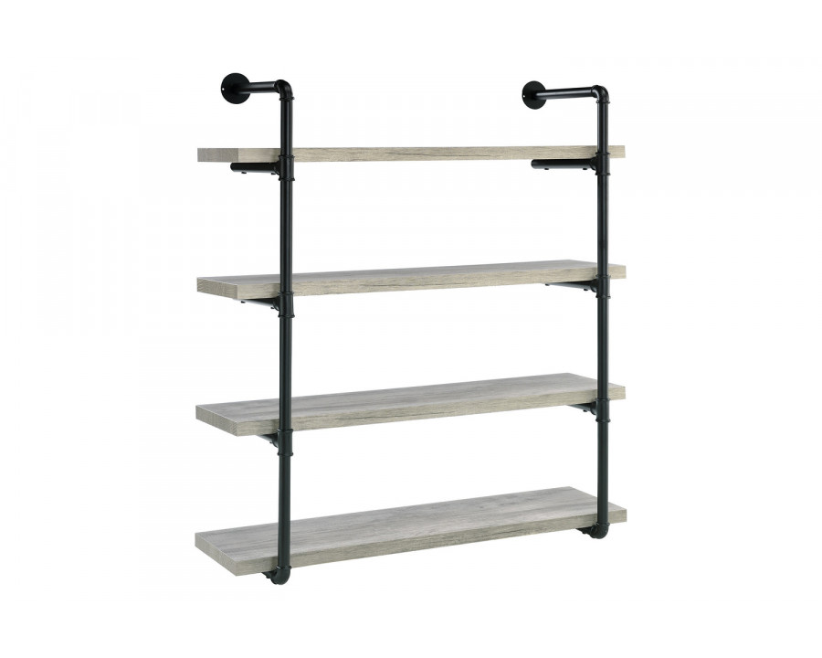 Coaster Elmcrest 40-Inch Wall Shelf - Black/Gray Driftwood