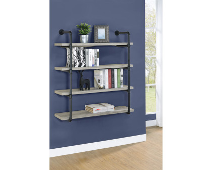 Coaster Elmcrest 40-Inch Wall Shelf - Black/Gray Driftwood