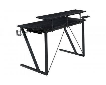 Coaster - Tech Spec Gaming Desk With Cup Holder in Gunmetal