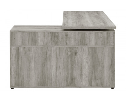 Coaster™ Hertford L-Shape Office Desk with Storage - Gray Driftwood