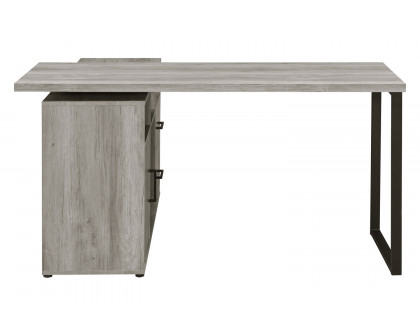 Coaster™ Hertford L-Shape Office Desk with Storage - Gray Driftwood