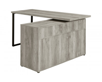 Coaster™ Hertford L-Shape Office Desk with Storage - Gray Driftwood