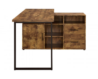 Coaster™ Hertford L-Shape Office Desk with Storage - Antique Nutmeg