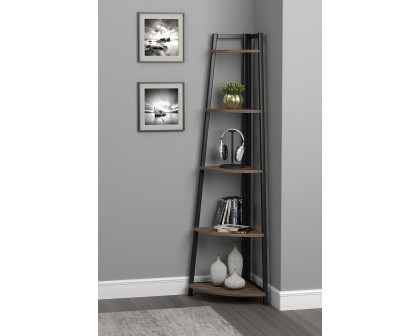 Coaster - Jacksonville 5-Tier Corner Bookcase in Aged Walnut