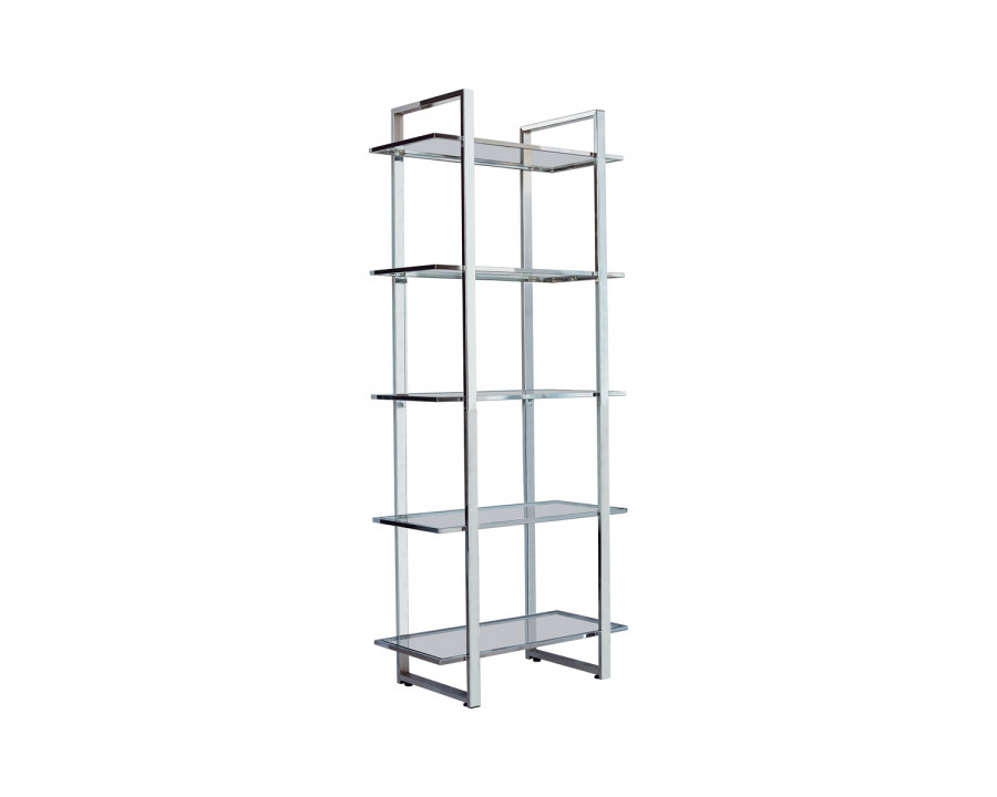 Coaster - Hartford Glass Shelf Bookcase in Chrome