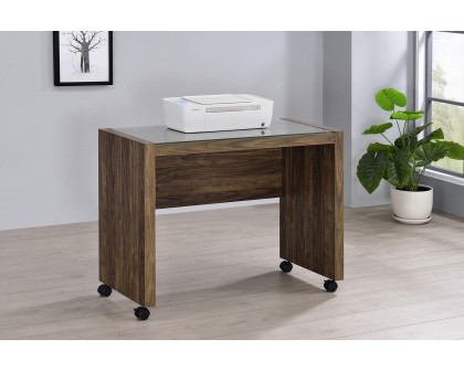 Coaster - Luetta Rectangular Mobile Return With Casters in Aged Walnut