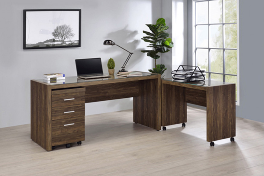 Coaster™ Luetta 59-Inch Rectangular Writing Desk - Aged Walnut