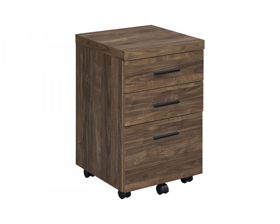 Coaster - Luetta 3-Drawer Mobile Storage Cabinet With Casters in Aged Walnut