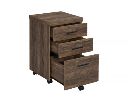 Coaster - Luetta 3-Drawer Mobile Storage Cabinet With Casters in Aged Walnut