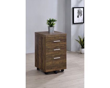 Coaster - Luetta 3-Drawer Mobile Storage Cabinet With Casters in Aged Walnut