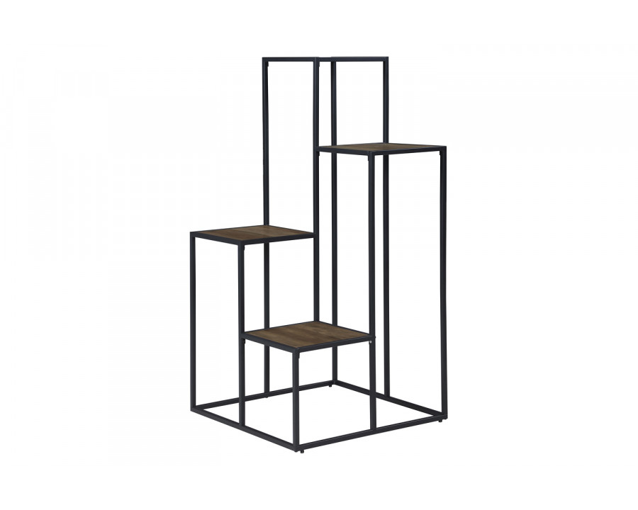 Coaster - 4-Tier Display Shelf in Rustic Brown/Black