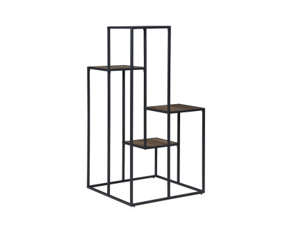 Coaster - 4-Tier Display Shelf in Rustic Brown/Black