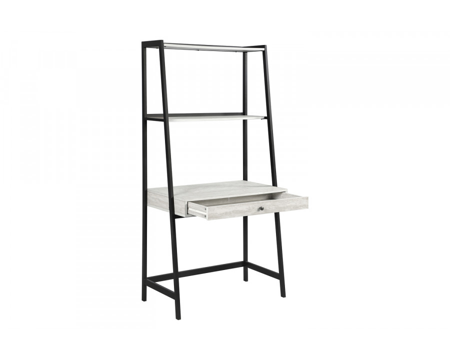 Coaster - Pinckard 3-Piece Ladder Desk Set in Gray Stone Herringbone/Black