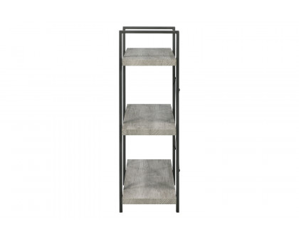 Coaster Cole 3-Shelf Bookcase - Gray Driftwood/Gunmetal