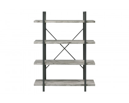 Coaster Cole 4-Shelf Bookcase - Gray Driftwood/Gunmetal