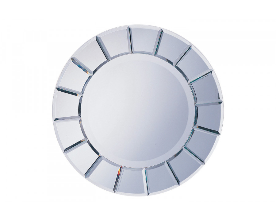 Coaster - Round Sun-Shaped Mirror in Silver