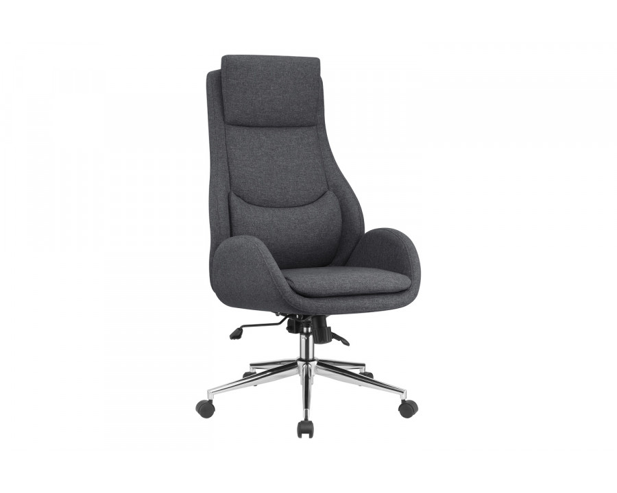 Coaster - Upholstered Office Chair With Padded Seat in Gray/Chrome