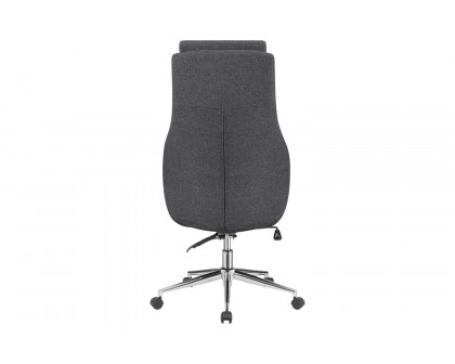 Coaster - Upholstered Office Chair With Padded Seat in Gray/Chrome