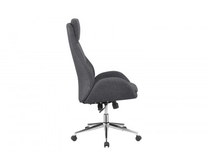 Coaster - Upholstered Office Chair With Padded Seat in Gray/Chrome