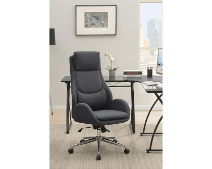 Coaster - Upholstered Office Chair With Padded Seat in Gray/Chrome