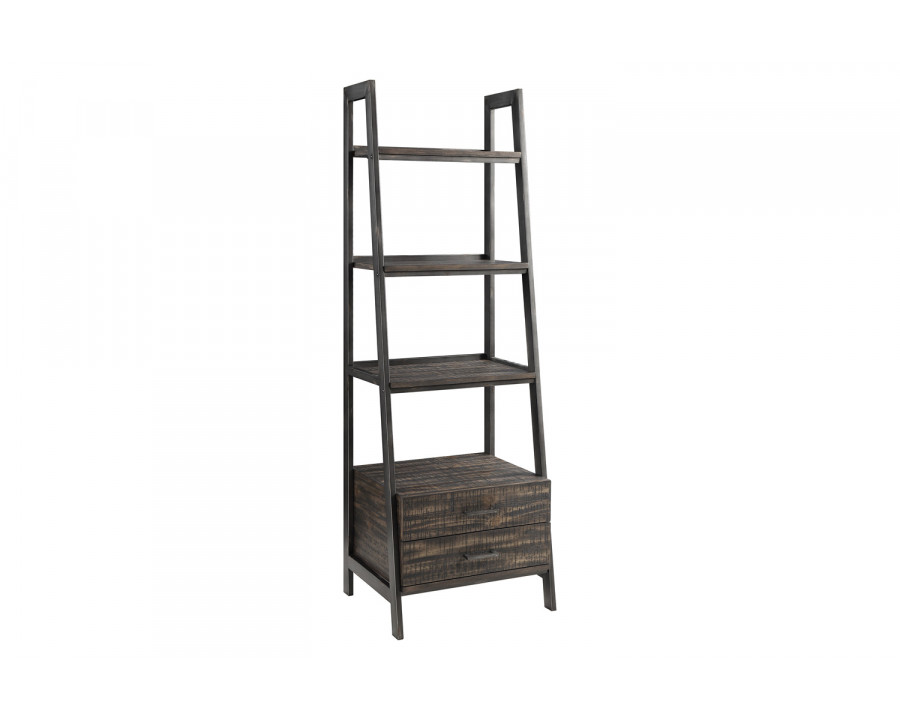 Coaster - Delmar 2-Drawer Bookcase in Burnished Cognac/Weathered Gunmetal