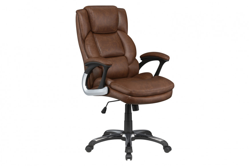 Coaster™ Adjustable Height Office Chair with Padded Arm - Brown/Black