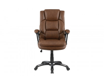 Coaster™ Adjustable Height Office Chair with Padded Arm - Brown/Black