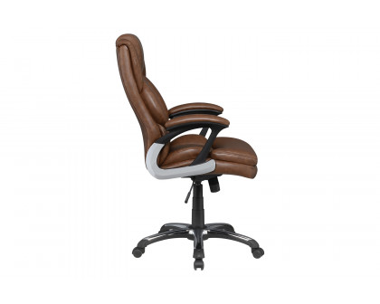 Coaster™ Adjustable Height Office Chair with Padded Arm - Brown/Black