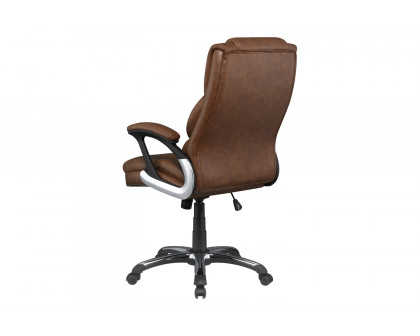 Coaster™ Adjustable Height Office Chair with Padded Arm - Brown/Black